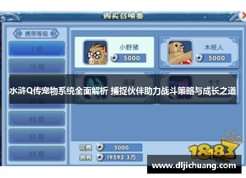 水浒Q传宠物系统全面解析 捕捉伙伴助力战斗策略与成长之道